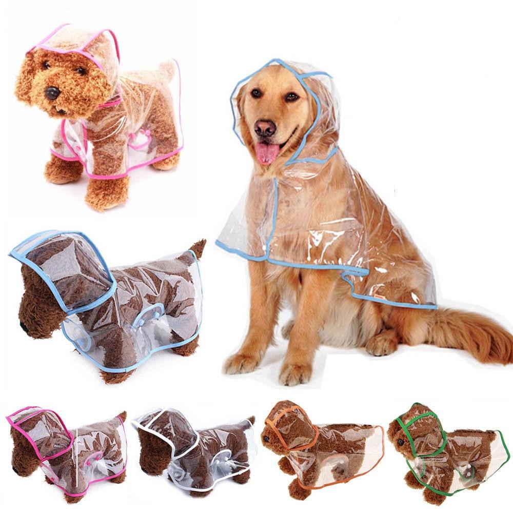 1pc Waterproof Dog Raincoat with Hood Transparent Pet Dog Puppy Rain Coat Cloak Costumes Clothes for Dogs Pet Supplies New