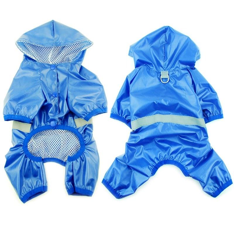 2020 New Pet Dog Cat Waterproof Raincoat Jumpsuit Reflective Rain Coat Breathable Mesh Dog Outdoor Clothes For Small Dog Cat