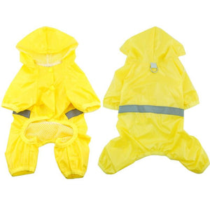 2020 New Pet Dog Cat Waterproof Raincoat Jumpsuit Reflective Rain Coat Breathable Mesh Dog Outdoor Clothes For Small Dog Cat