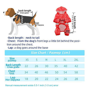 2020 New Pet Dog Cat Waterproof Raincoat Jumpsuit Reflective Rain Coat Breathable Mesh Dog Outdoor Clothes For Small Dog Cat