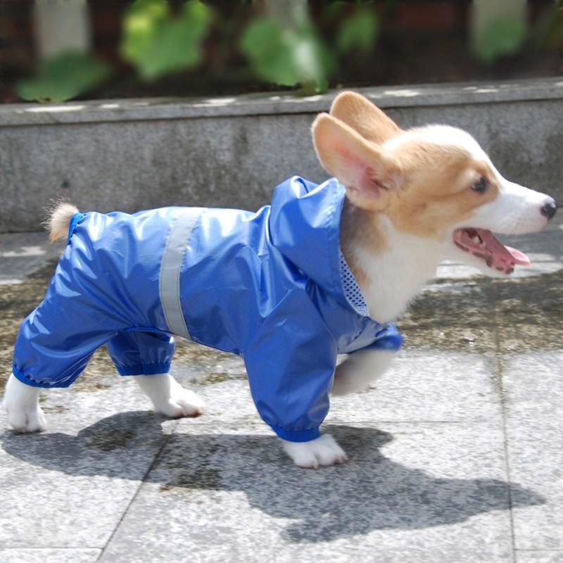 2020 New Pet Dog Cat Waterproof Raincoat Jumpsuit Reflective Rain Coat Breathable Mesh Dog Outdoor Clothes For Small Dog Cat