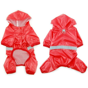 2020 New Pet Dog Cat Waterproof Raincoat Jumpsuit Reflective Rain Coat Breathable Mesh Dog Outdoor Clothes For Small Dog Cat