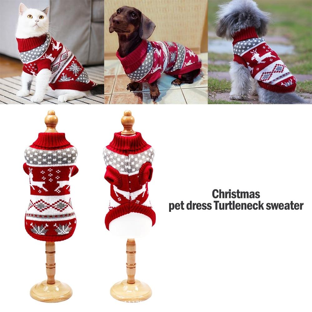 Christmas Cat Dog Sweater Pullover Winter Clothes For Small For Cats Kedi Outfit Clothing Products For Pets Animals Costume Suit