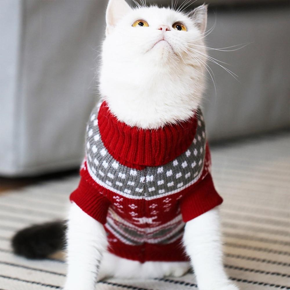 Christmas Cat Dog Sweater Pullover Winter Clothes For Small For Cats Kedi Outfit Clothing Products For Pets Animals Costume Suit