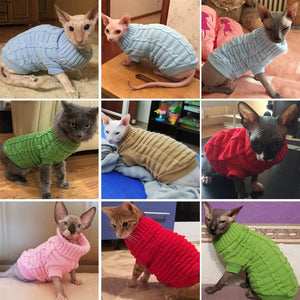 Christmas Pet Cat Clothes For Cats Sphynx Winter Kitty Kitten Knitted Sweaters Pet Coat Jacket Warm Soft Cotton Cat Dog Clothing