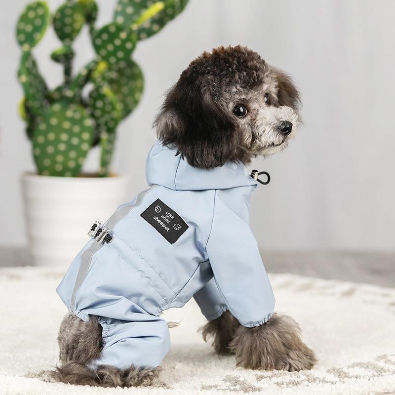 Dog Cat Clothes Waterproof Fashion Dog Jacket For Small Dogs Bulldog Chihuahua Dog Raincoat Reflective Adjustable Pet Jumpsuit