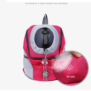 New Out Double Shoulder Portable Travel Backpack Outdoor Pet Dog Carrier Bag Pet Dog Front Bag Mesh Backpack Head