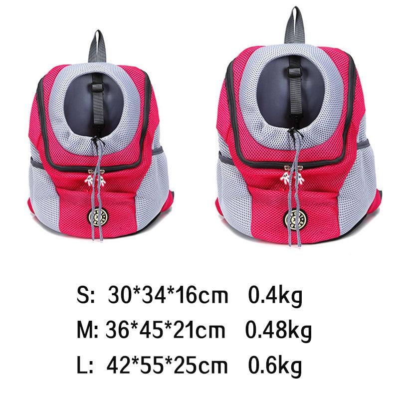 New Out Double Shoulder Portable Travel Backpack Outdoor Pet Dog Carrier Bag Pet Dog Front Bag Mesh Backpack Head