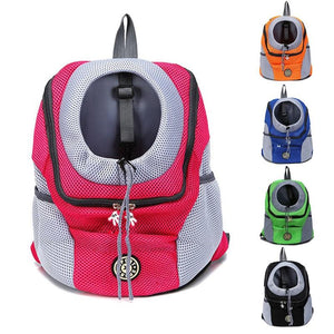 New Out Double Shoulder Portable Travel Backpack Outdoor Pet Dog Carrier Bag Pet Dog Front Bag Mesh Backpack Head