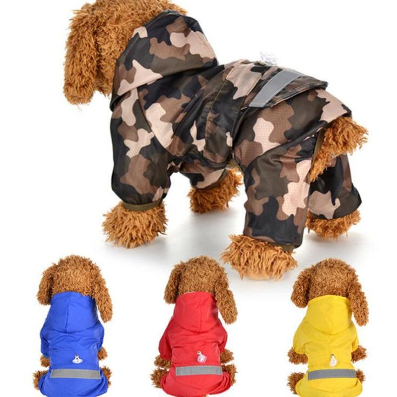 Pet Dog Outdoor Camouflage Raincoat Waterproof Reflective Jumpsuit Pet Clothes Puppy Raincoat Coat Supplies For Small Large Dogs