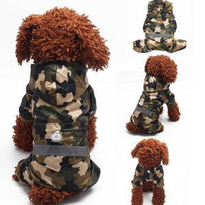 Pet Dog Outdoor Camouflage Raincoat Waterproof Reflective Jumpsuit Pet Clothes Puppy Raincoat Coat Supplies For Small Large Dogs