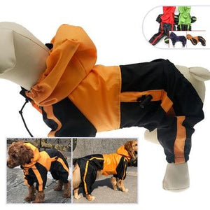 Pet cats and dogs four-legged hood raincoat big dog raincoat lotus leaf surface outdoor curved waterproof clothes