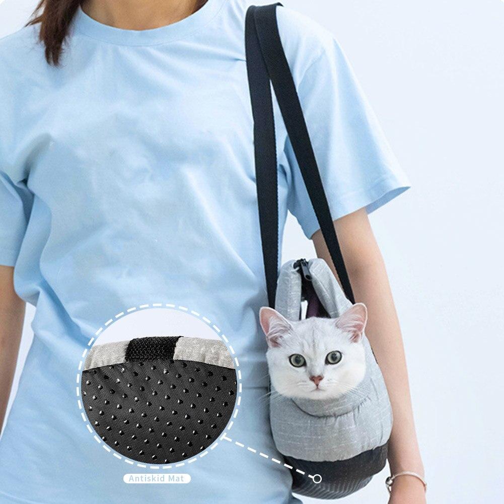 Portable Kitten Carrying Bag Casual Travel Double Soft Shoulder Zipper Outdoor Pet Cat Carrier Handbag Pet Supplies