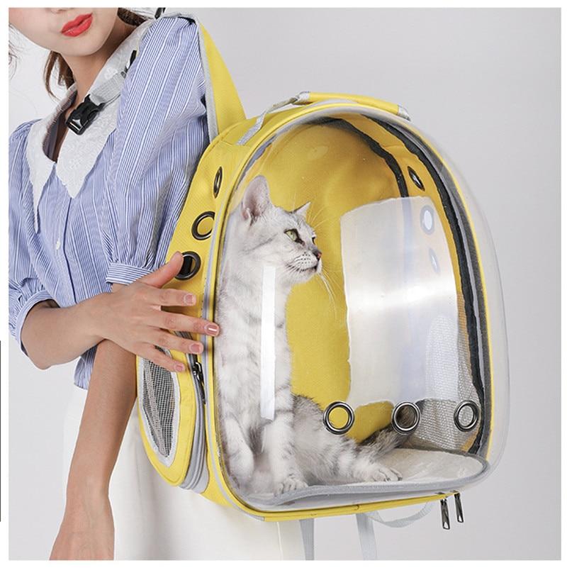 Portable Pet Carrier Bag Breathable Cat Bag Outdoor Travel Backpack for Cat and Dog Transparent Space Pet Backpack Bag for Cat