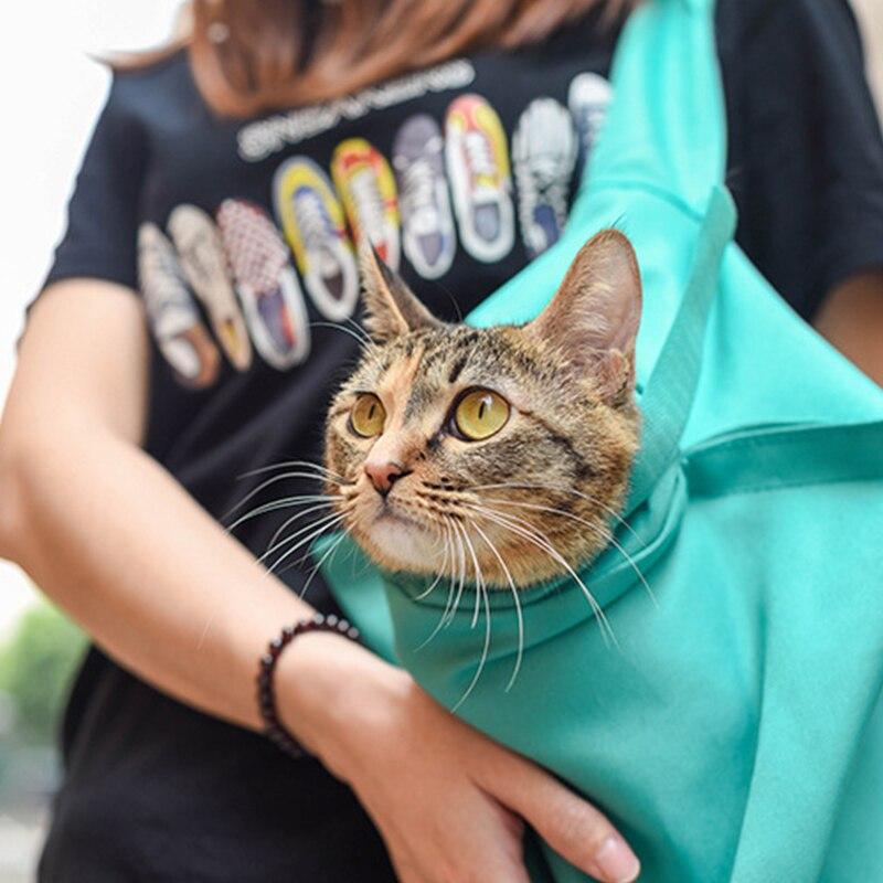 Portable Pet Cat Carrier Bag Foldable Outdoor Travel Handbag Soft Breathable Single Shoulder Pet Pouch for Dog Cat Pets Supplies