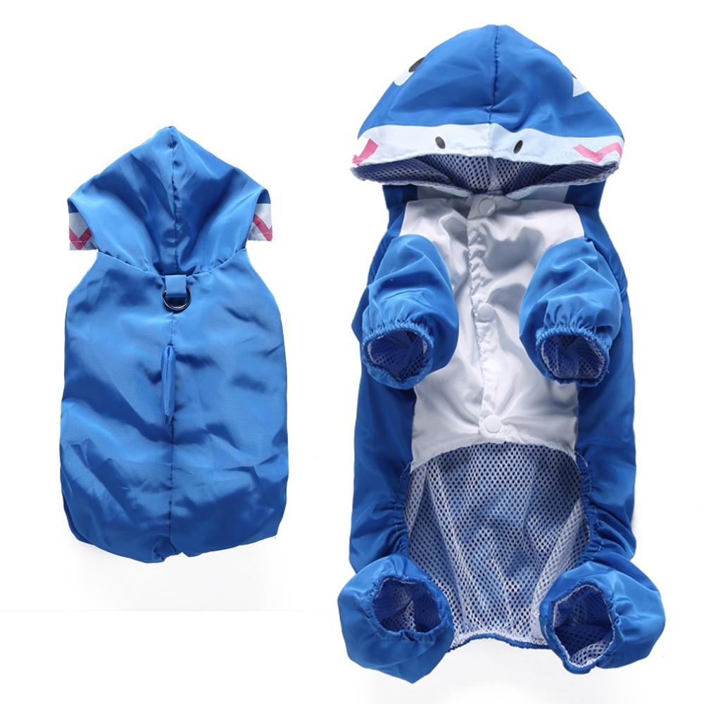 Rabbit Frog Duck Shark Shape Pet Dog Polyester Puppy Waterproof Four-Leg Raincoat Doggie Hooded Rain Gear Jumpsuit Rainwear Suit