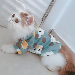 Rabbit Print Pet Cat Costume for Cats Soft Kedi Katten Sweatshirt Hoodie Spring Summer Cat Clothes Suit mascotas ropa para gato