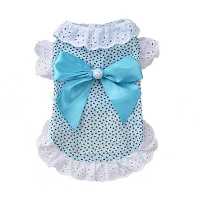 Sweet Pet Cat Clothes Lace Shirt for Cat Puppy Small Dog Spring and Summer Cute Bowknot Kitten Princess Coat Apparel XS S M L XL