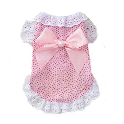 Sweet Pet Cat Clothes Lace Shirt for Cat Puppy Small Dog Spring and Summer Cute Bowknot Kitten Princess Coat Apparel XS S M L XL