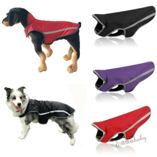 UK Stock Dog Winter Waterproof Warm Padded Coats Pet Clothes Night Reflective