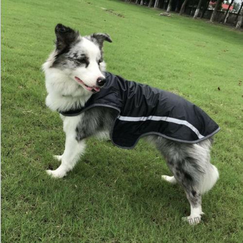 UK Stock Dog Winter Waterproof Warm Padded Coats Pet Clothes Night Reflective