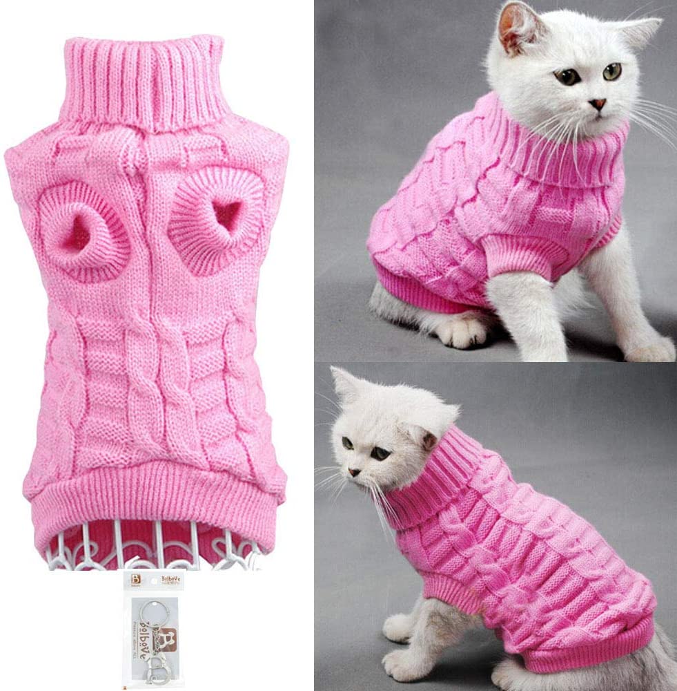 Warm Dog Cat Sweater Clothing Winter Turtleneck Knitted Pet Cat Puppy Clothes Costume For Small Dogs Cats Chihuahua Outfit Vest