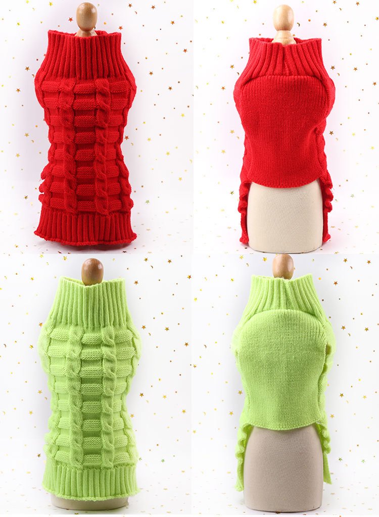 Warm Dog Cat Sweater Clothing Winter Turtleneck Knitted Pet Cat Puppy Clothes Costume For Small Dogs Cats Chihuahua Outfit Vest