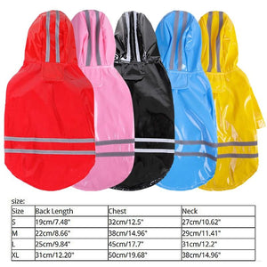 Waterproof Jackets PU Raincoat for Dogs Cats Apparel Clothes Summer Outdoor Puppy Pet Rain Coat S-XL Hoody Wholesale