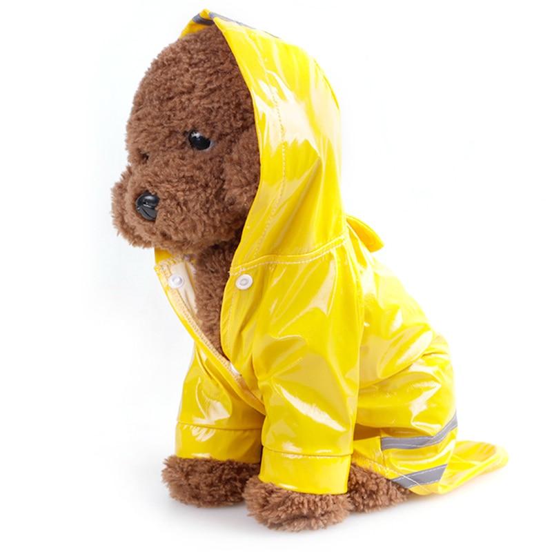 Waterproof Jackets PU Raincoat for Dogs Cats Apparel Clothes Summer Outdoor Puppy Pet Rain Coat S-XL Hoody Wholesale